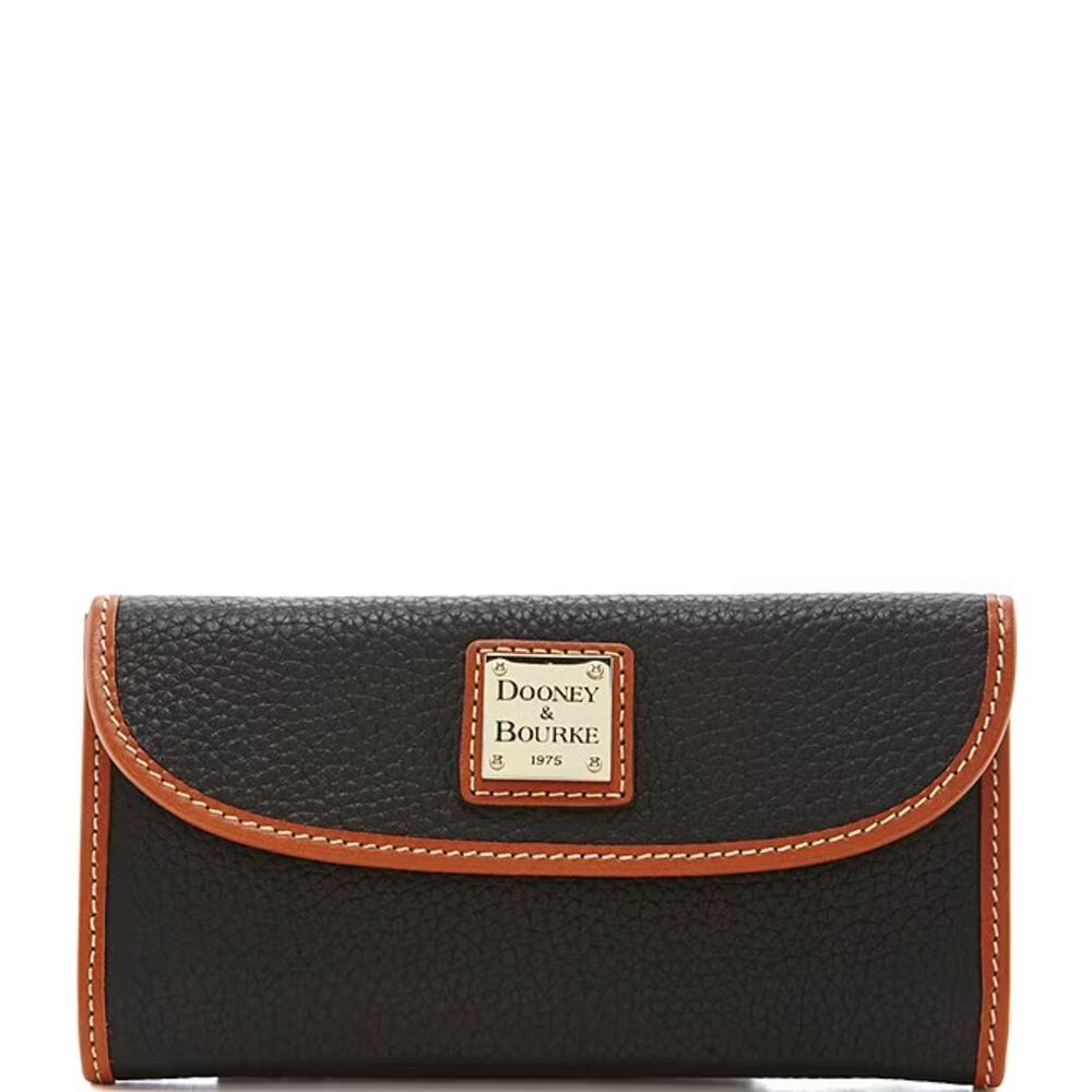 Dooney & Bourke Black Wallet with Brown Trim